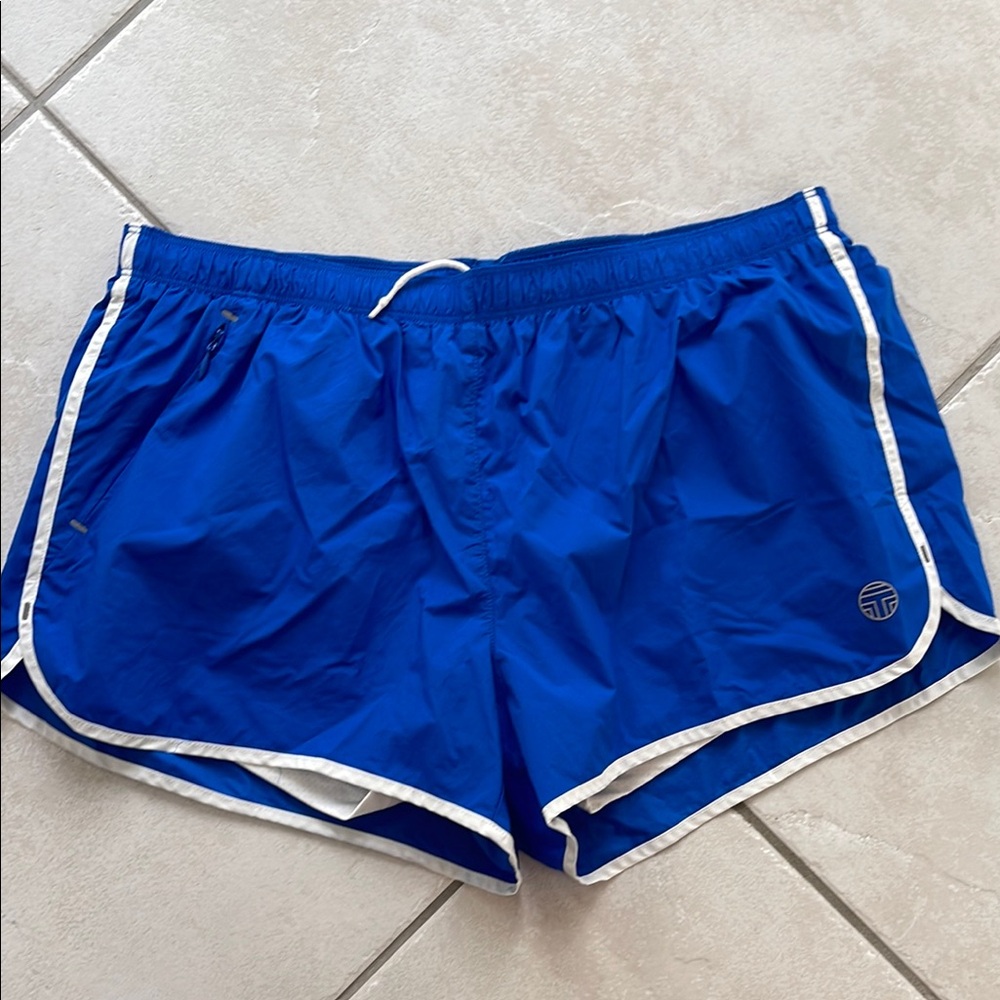 Tory Sport Royal Blue Athletic Shorts with White Trim